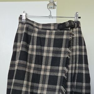 Jacob Black and Gray Midi Wrap Skirt